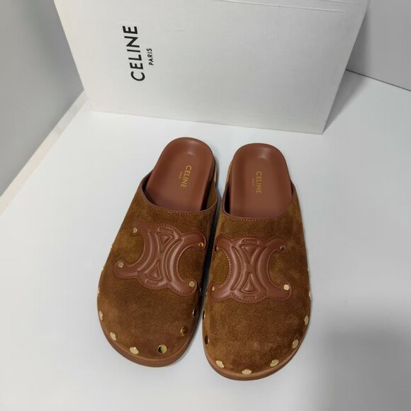 Celine 🎄Authentic Women's Brown Slippers - Picture 1 of 4
